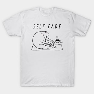 Funny Frog Self Care yoga T-Shirt